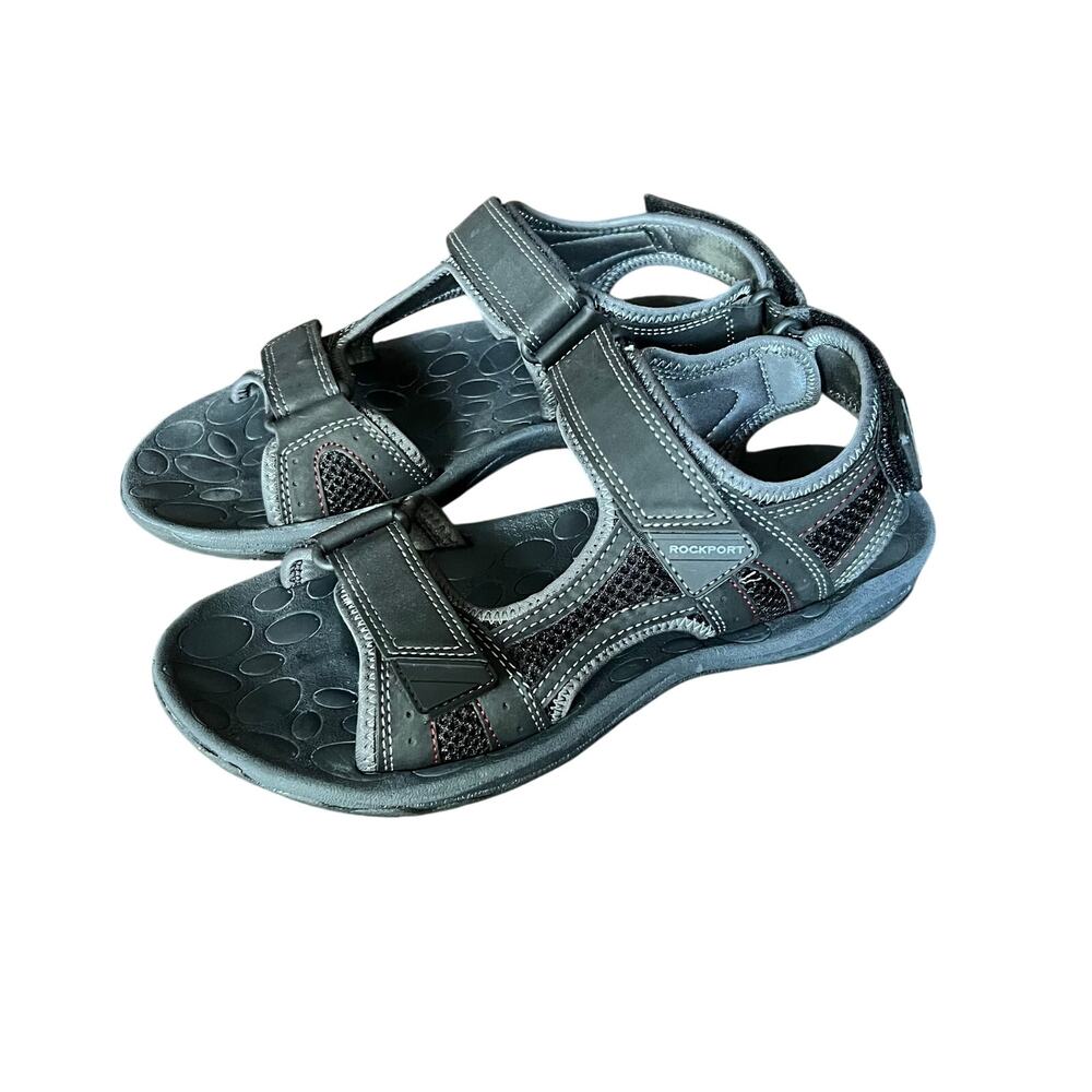 ROCKPORT Men's Hayes Flat Sandals 3 Adjustable Straps Size 8